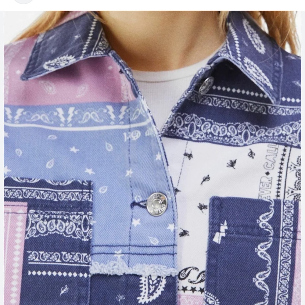 Betshka patchwork cropped denim jacket M